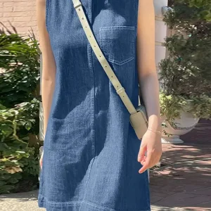 2023 ZANZEA Korean Fashion Summer Sleeveless Dress Women Stylish Casual Beach Tanks Vestido Denim Blue Party Sundress Sarafans