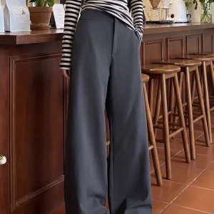 Women's Wide-Leg Trousers - Plus Size Loose-Fit Flattering Slimming Suit Trousers Soft, Durable, Drapey, Breathable